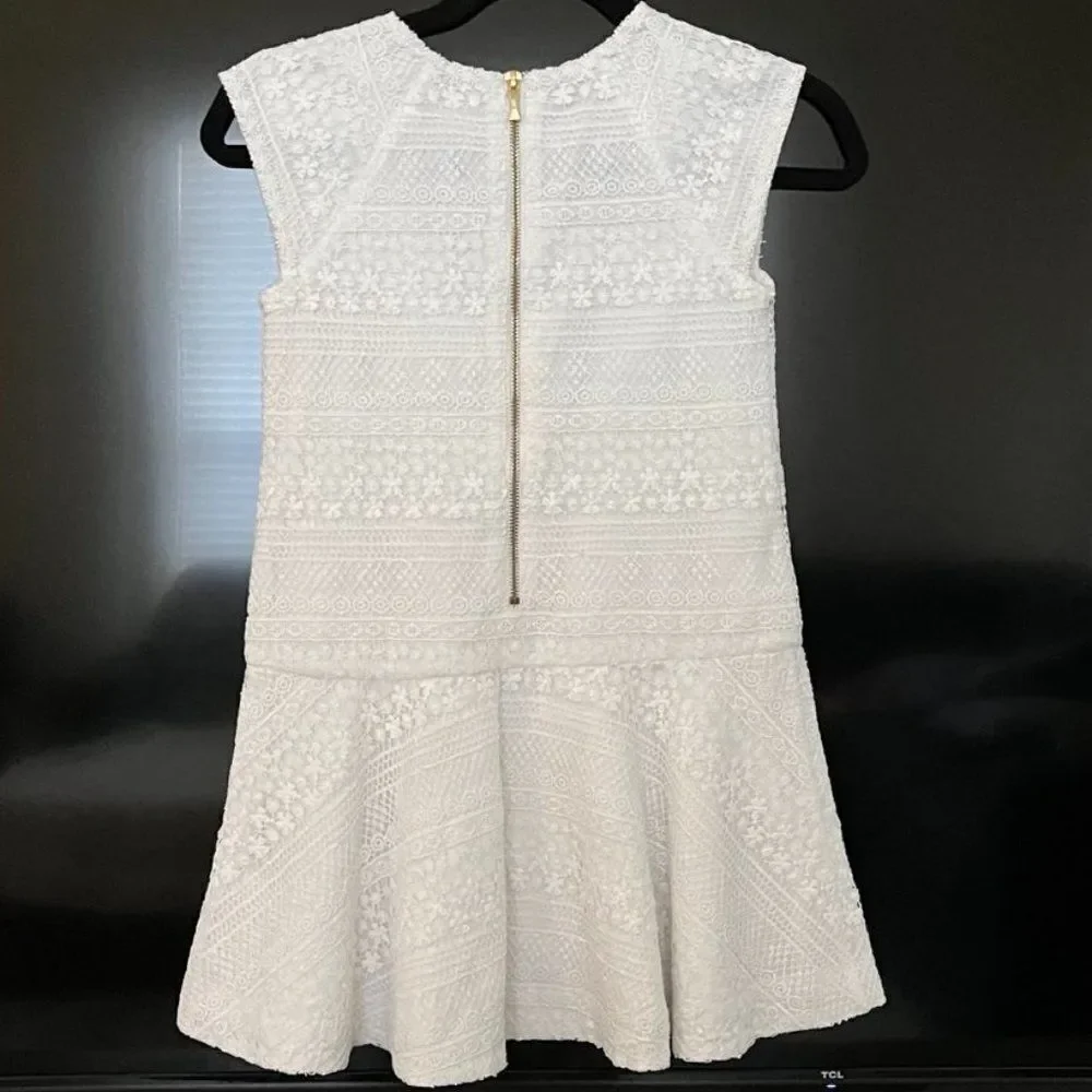 Kate Spade New York  Girls White Lace Drop Waist Rules Dress 128/8Y - Picture 2 of 13